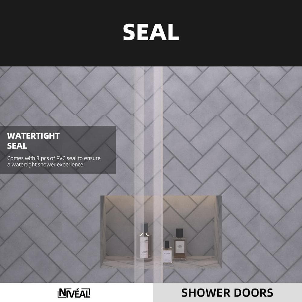 60'' Matte Black Semi-Frameless Sliding Tub Door with Clear Glass