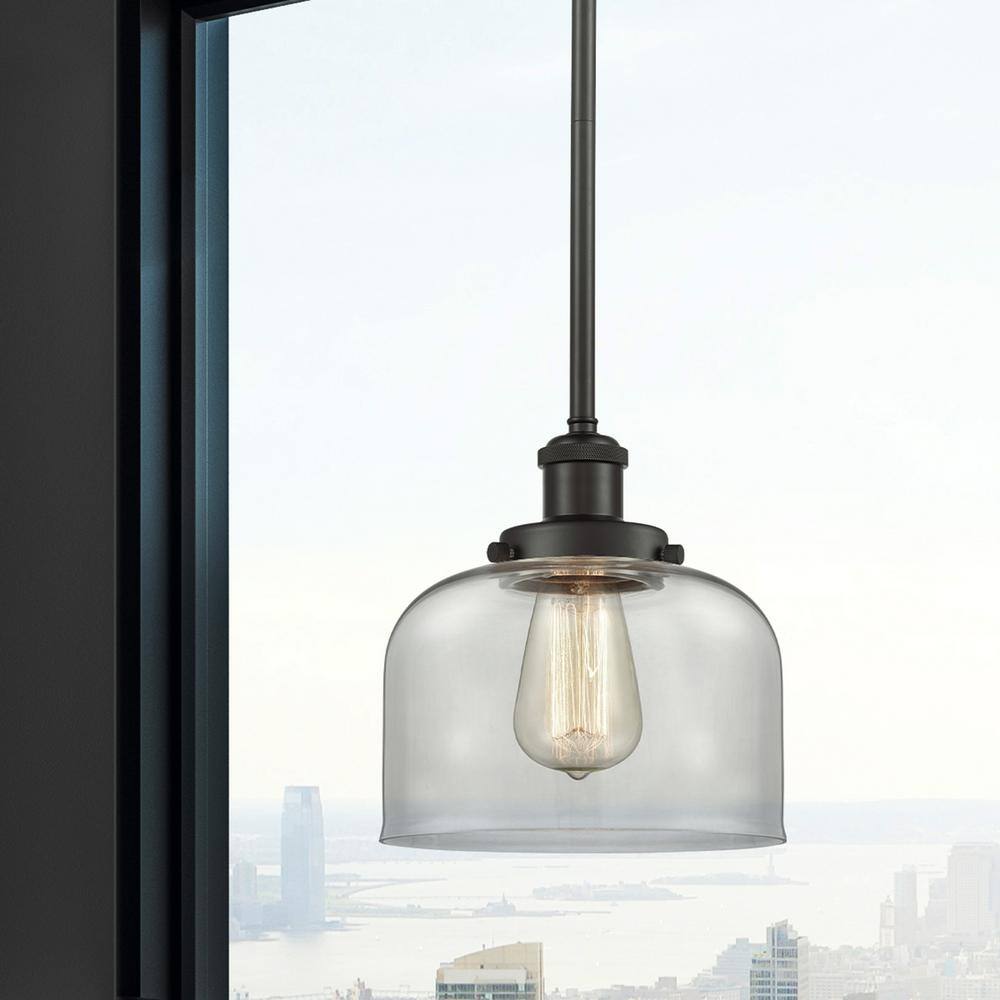 Bell Mini Pendant Light in Oil Rubbed Bronze with Glass Shade