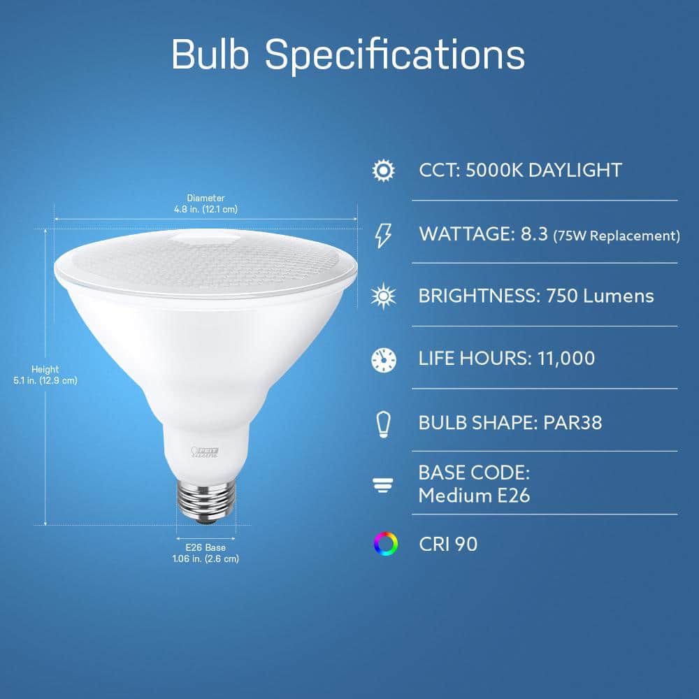 Feit Electric Daylight 75W Equivalent PAR38 LED Bulb 4-Pack