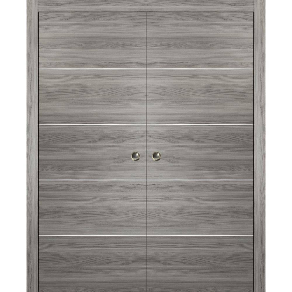 Assemble Required 56 in. x 96 in. 2-Panel Ginger Ash Finished Solid Wood with Honeycomb Sliding Door with Hardware price history on PriceWatchPro