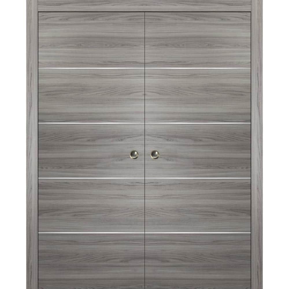 Assemble Required 64 in. x 80 in. 2-Panel Ginger Ash Finished Solid Wood with Honeycomb Sliding Door with Hardware price history on PriceWatchPro