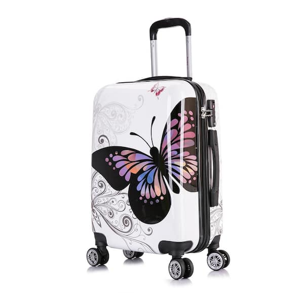 InUSA Prints Light-Weight Hardside Spinner 22 in. Carry-On Butterfly