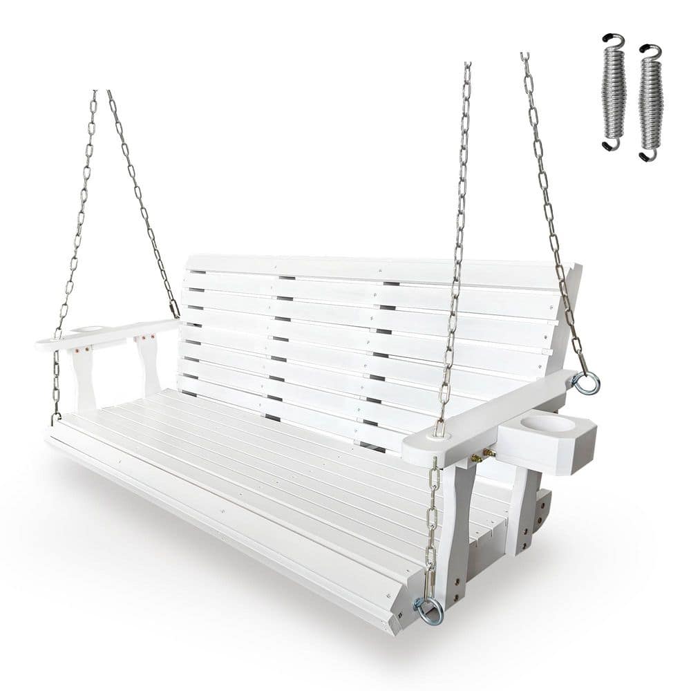 Fortune Candy 5 ft. Extra Large Wooden Porch Swing 3-Seater with