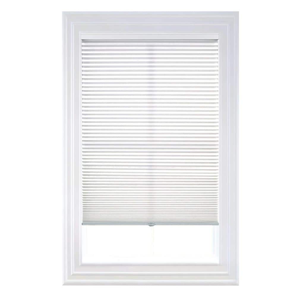 White Cordless Polyester Light Filtering Honeycomb Cellular Shades