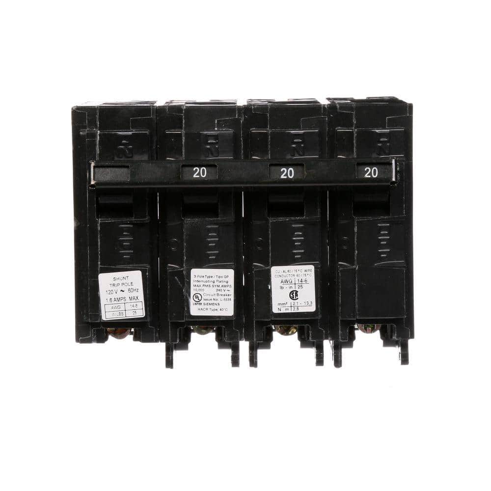 20 Amp Three-Pole Type QP Circuit Breaker with 120-Volt Shunt Trip price history on PriceWatchPro