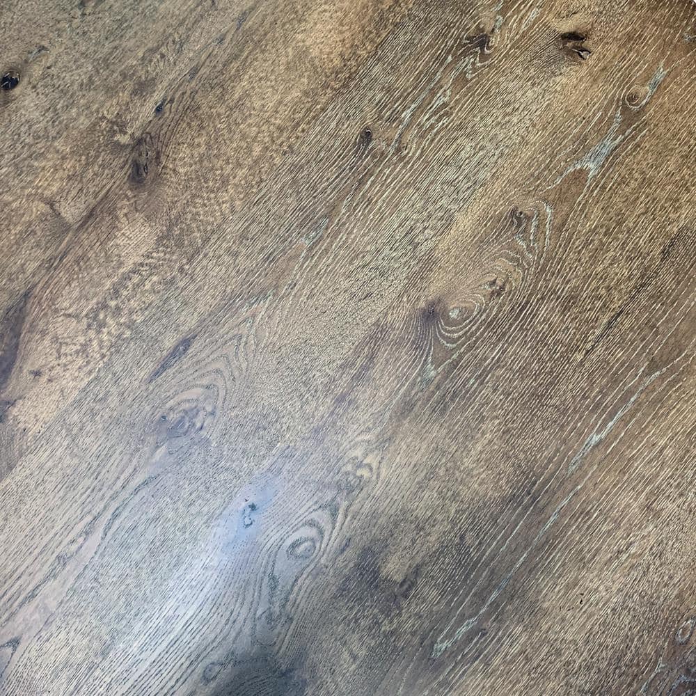 Venus 48" Round Reclaimed Wood Dining Table in Antique Oak