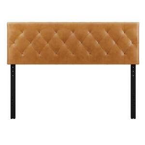 Avery Adjustable Brown Camel Faux Leather Twin Headboard