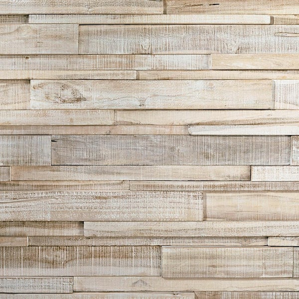 WALL!SUPPLY 0.98 in. x 3.94 in. x 2.56 ft. Ultrawood Teak Linari White (18-Pack)