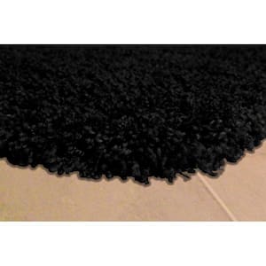 Serendipity Black 21 in. x 34 in. Washable Bathroom 3-Piece Rug Set