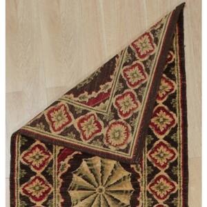 Red Handwoven Wool Transitional Spanish Style Rug, 3' x 14'5