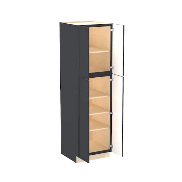 Franklin 24 in. W x 24 in. D x 84 in. H Assembled Plywood Pantry Kitchen Cabinet in Valiant Onyx with Soft Close