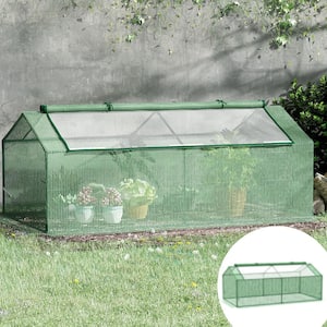 6 ft. x 3 ft. x 2.3 ft. Mini DIY Greenhouse, Portable Hot House For Plants with Large Zipper Windows For Garden, Green