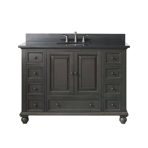 Avanity Thompson 49 in. W x 22 in. D x 35 in. H Vanity in Charcoal ...