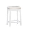Linon Home Decor Concord 26.5 in. White Backless Wood Counter Stool with Faux Leather Seat THD02971