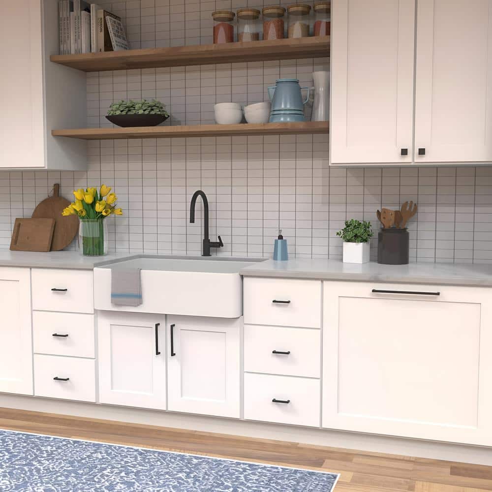 Matte Black Modern Farmhouse Cabinet Pull with Mounting Hardware