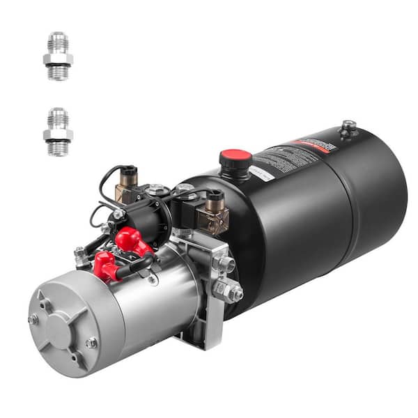 8 qt. Hydraulic Power Unit, Double Acting Dump Trailer Pump, 3200 PSI Max Relief Pressure, 0.91 GPM Flow Rate DC 12-Volt