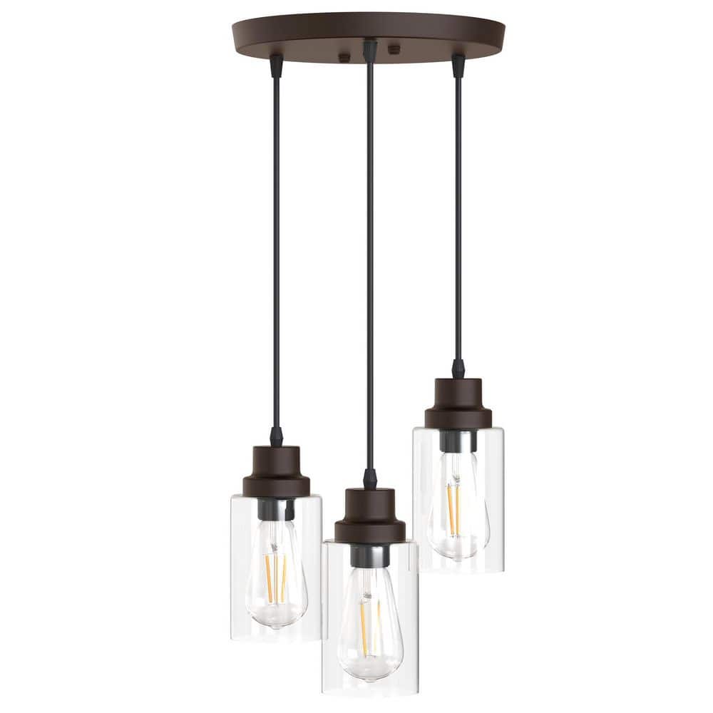 Emeritpro 3-Light Oil Rubbed Bronze Kitchen Island Pendant Light