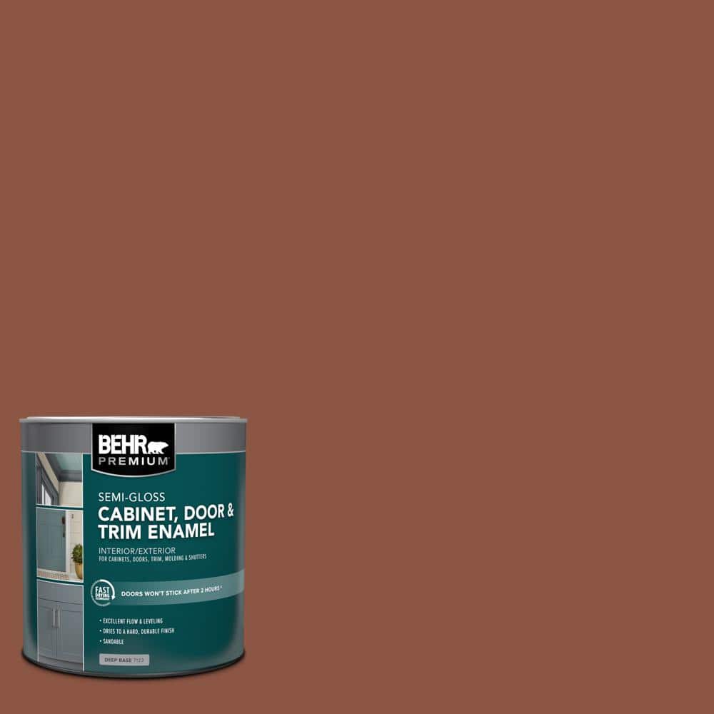 BEHR PREMIUM 1 qt. #S180-7 True Copper Semi-Gloss Interior/Exterior Cabinet, Door & Trim Paint - Home Depot