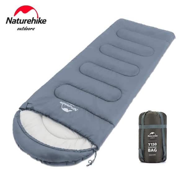 Cesicia 3-Season Envelope Style Sleeping Bag with Carrying Bag and Compression Straps in Light Blue