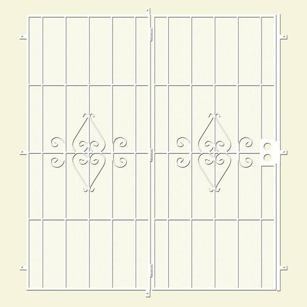 Unique Home Designs 72 in. x 80 in. Su Casa White Projection Mount Outswing Steel Patio Security Door with Expanded Metal Screen