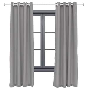 2 Indoor/Outdoor Curtain Panels with Grommet Top - 52 x 84 in (1.32 x 2.13 m) - Gray