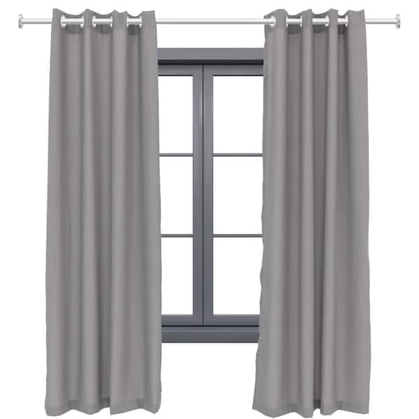 Sunnydaze Decor 2 Indoor/Outdoor Curtain Panels with Grommet Top - 52 x 84 in (1.32 x 2.13 m) - Gray