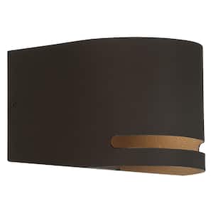 1-Light Bronze LED Outdoor Wall Lantern Sconce (1-Pack)