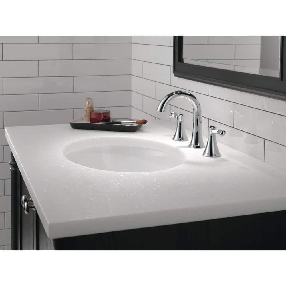 Esato Chrome Widespread 2-Handle Bathroom Faucet with Drain Assembly