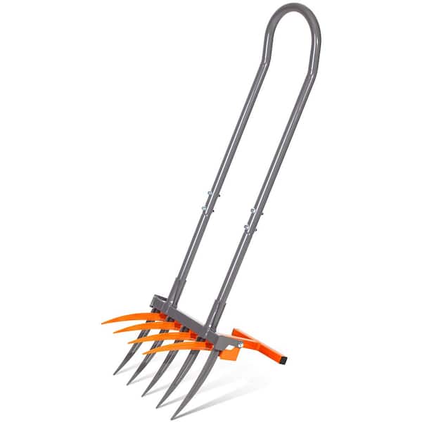 48 in. 9-Tine Steel Handle Hand Cultivator Tiller for Garden and Lawn 2-in-1 Garden Cultivation Tool