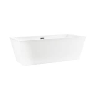 Tarbes 59 in. Acrylic Flatbottom Freestanding Bathtub in White/Matte Black