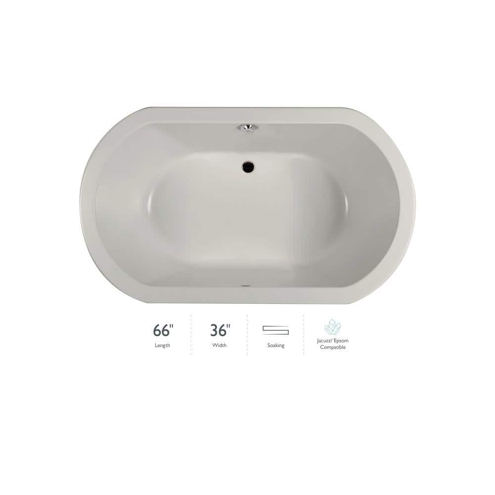 Anza 66" x 36" Oyster Acrylic Drop-In Soaking Bathtub