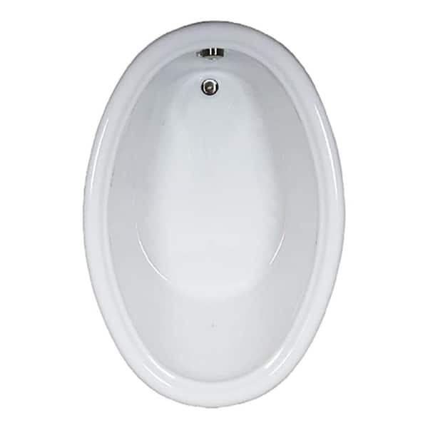 Comfortflo 60 in. x 42 in. Acrylic Oval Drop-in Soaking Bathtub with Reversible Drain in Bone