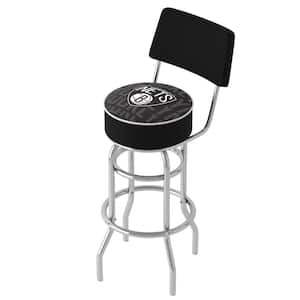 Brooklyn Nets City 31 in. Black Low Back Metal Bar Stool with Vinyl Seat