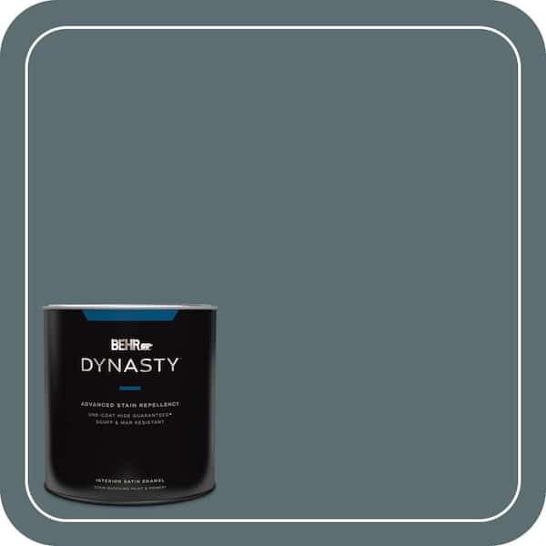 BEHR DYNASTY 1 qt. #ECC-58-3 Unreal Teal Satin Enamel Interior Stain-Blocking Paint & Primer