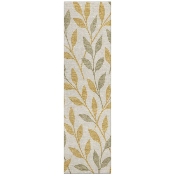 Chantille Machine Washable Indoor/Outdoor Abstract ACN3033 Ivory 2 ft. x 7 ft. Runner Rug