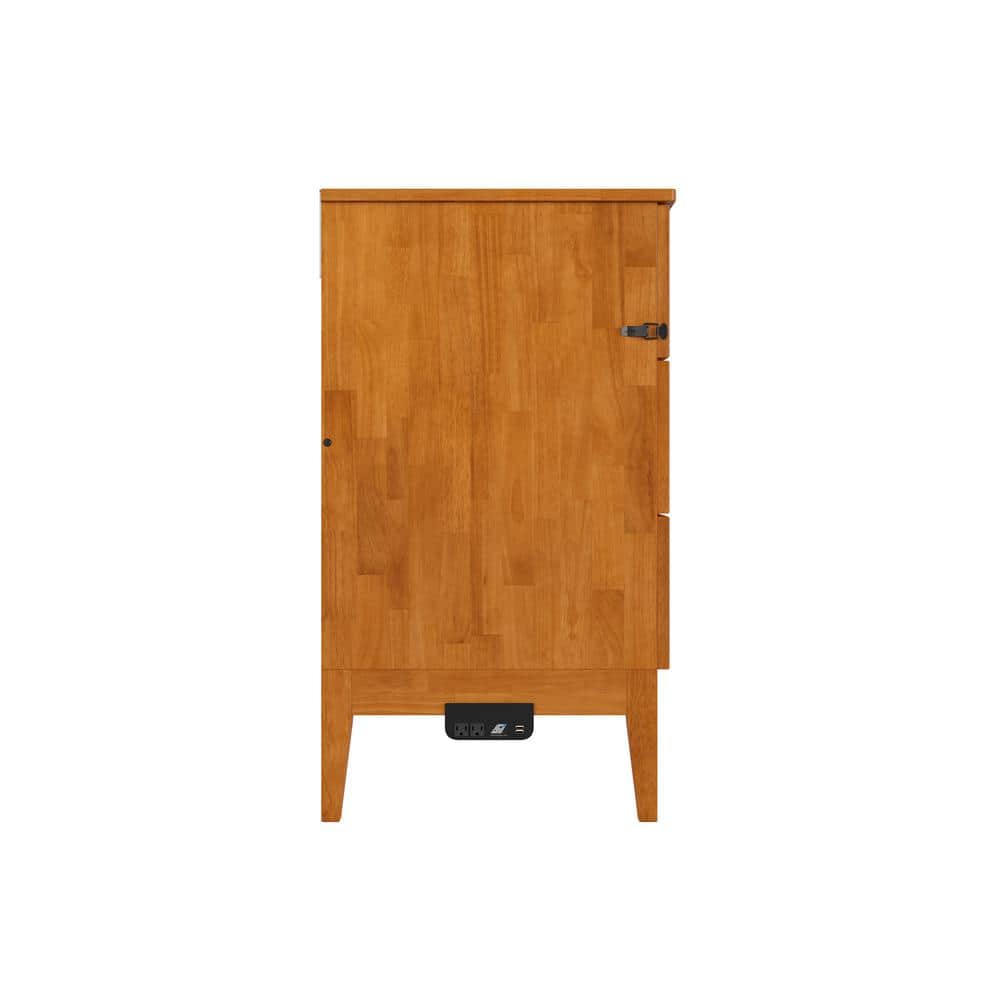 Santa Fe Light Toffee Queen Wood Murphy Bed Chest with Mattress