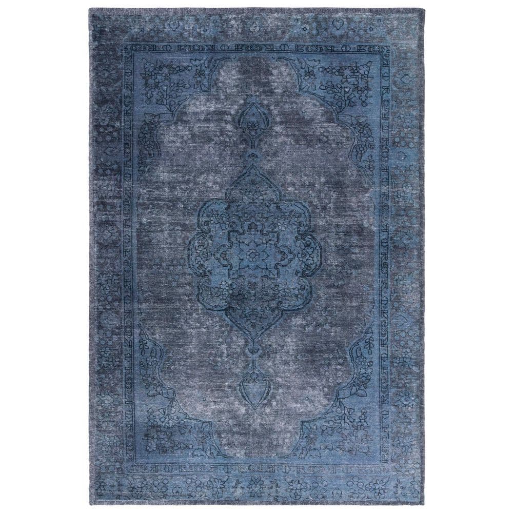 Classic Vintage 4 ft. x 6 ft. Blue/Gray Distressed Abstract Medallion Area Rug price history on PriceWatchPro