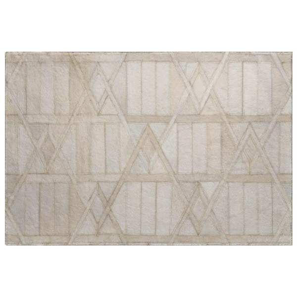 Dream Shag Premium Machine Washable Abstract ADS99 Ivory 3 ft. x 4 ft. Area Rug