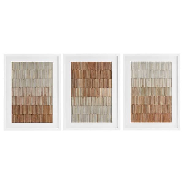 Tiled Terracotta Walls by Flora Kouta 3-Piece White Under Glass Framed Abstract Graphic Art Print 20 in. x 14 in.