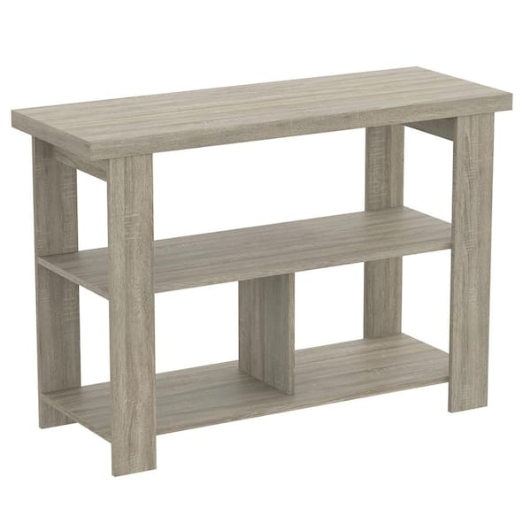 Unbranded 41.25 in. Dark Taupe Rectangle Wood Console Table with Shelves