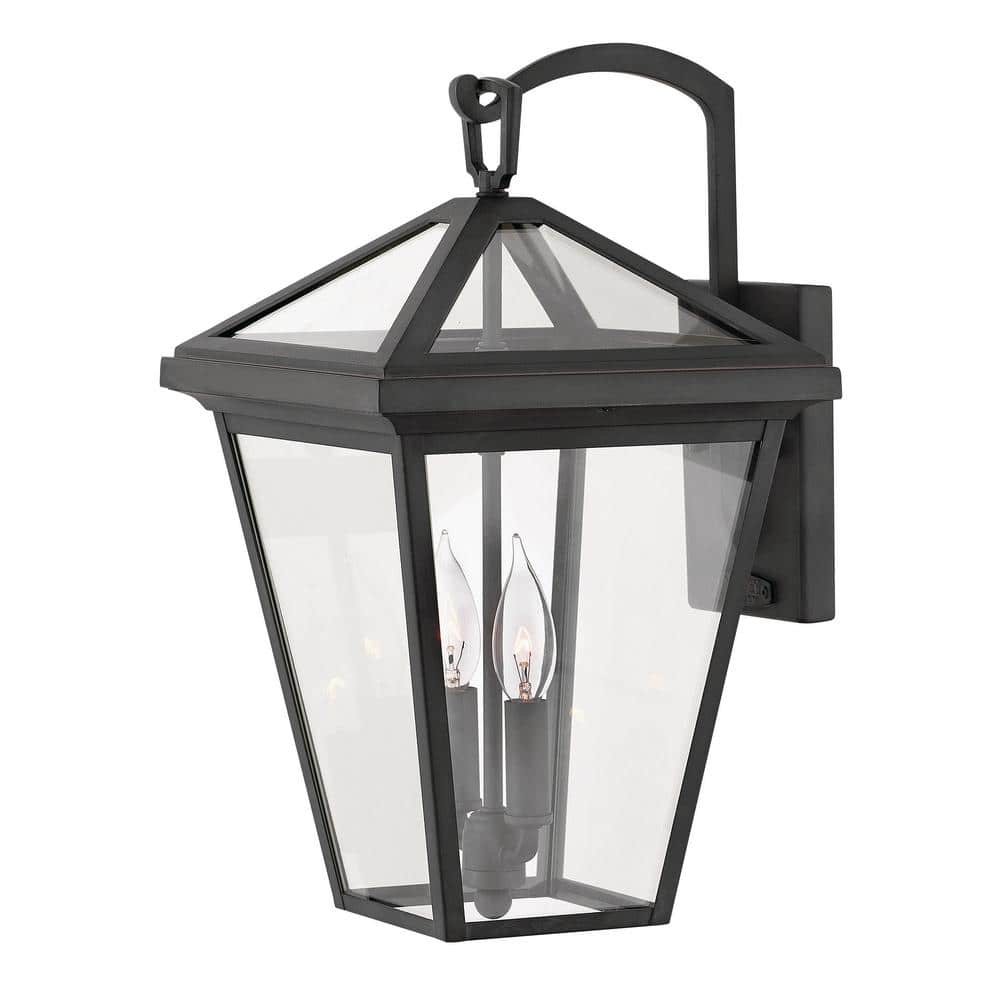 Museum Black Aluminum Outdoor Wall Light with Clear Glass