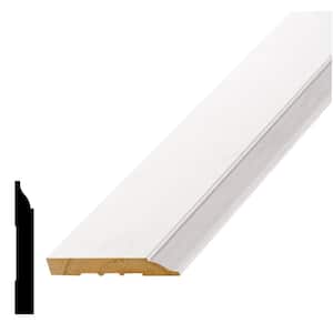7/16 in. D x 3 in. W x 96 in. L Pine Wood Primed White Finger- Joint Baseboard Moulding Pack (6-Pack)