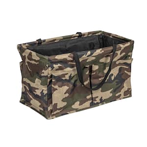 Camo Canvas with Vinyl Lining Tote Bag with 4-Pockets and Handles