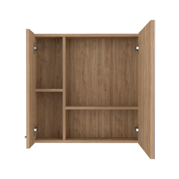 23.6H*23.6W Medicine Cabinet, Four Internal Shelves, Double Door