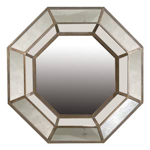 40 in. x 40 in. Modern Novelty Framed Bronze, Brown, Silver Accent Mirror