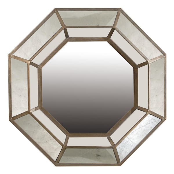 A & B Home 40 in. x 40 in. Modern Novelty Framed Bronze, Brown, Silver Accent Mirror