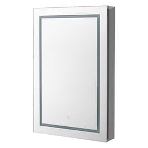 Royale BasicV2 24 in. x 30 in. Recessed or Surface Mount Medicine Cabinet with Single Door, LED Light, Right Hinge