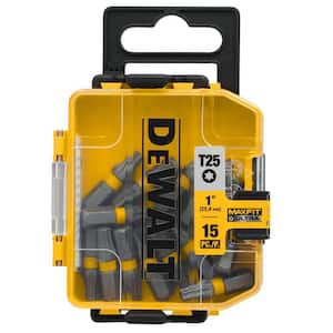 MAXFIT ULTRA T25 x 1 in. Driving Bits (15-Pack with Case)