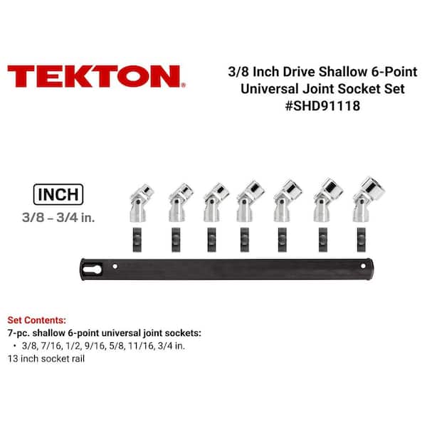 3/8 in. Drive Universal Joint Socket Set (7-Piece)