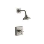 Pinstripe 1-Spray 6.7 in. Single Wall Mount Fixed Shower Head in Vibrant Brushed Nickel